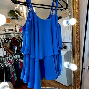 Blue ruffled top